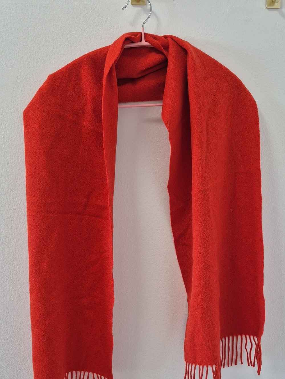 Orange Cashmere Scarf With Tassle Fringe